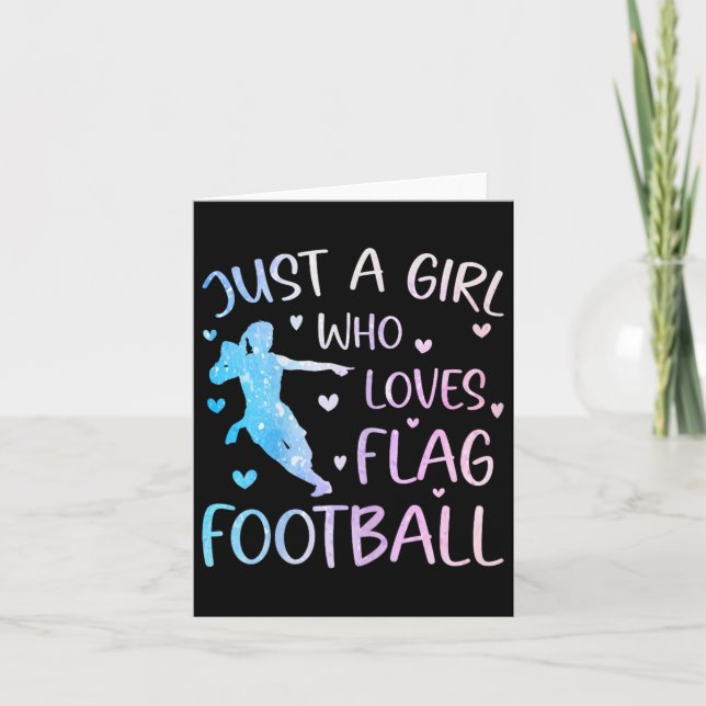 Just A Girl Who Loves Flag Football Funny Saying S Card (Front)