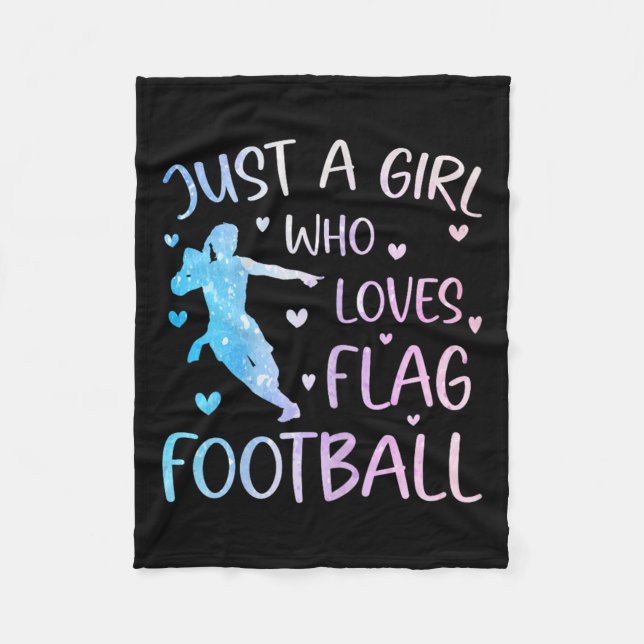 Just A Girl Who Loves Flag Football Funny Saying S Fleece Blanket (Front)