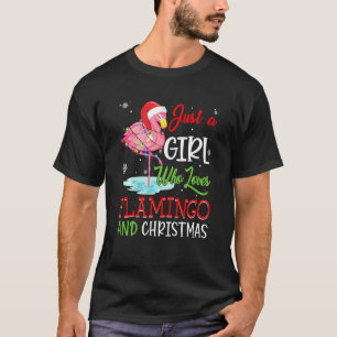 Just A Girl Who Loves Flamingo And Christmas Pajam T-Shirt
