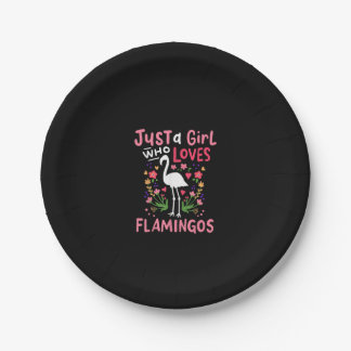 Just A Girl Who Loves Flamingo Paper Plate