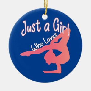 Just a Girl Who Loves Floor Gymnastics Tumbling Ceramic Tree Decoration