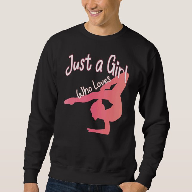 Just A Girl Who Loves Floor Gymnastics Tumbling De Sweatshirt (Front)