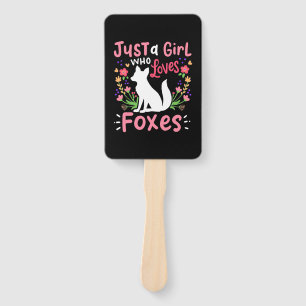 Just A Girl Who Loves Foxes And Flower Hand Fan