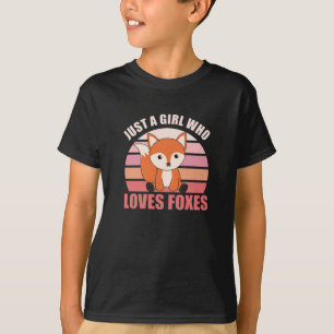 Just A Girl Who Loves Foxes Cute Animals For Girls T-Shirt