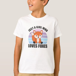 Just A Girl Who Loves Foxes Cute Animals For Girls T-Shirt