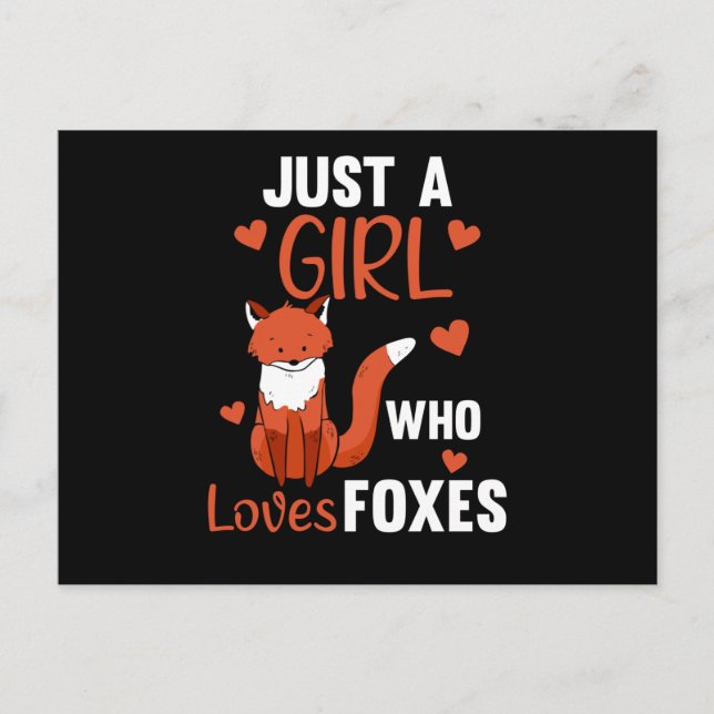 Just A Girl Who Loves Foxes, Funny Fox Postcard (Front)