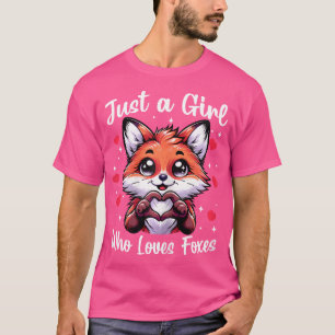 Just A Girl Who Loves Foxes Kawaii Anime Fox Heart T-Shirt