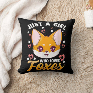 Just A Girl Who Loves Foxes Kids Girls Cute Fox Gi Cushion