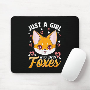 Just A Girl Who Loves Foxes Kids Girls Cute Fox Gi Mouse Pad