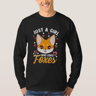 Just A Girl Who Loves Foxes Kids Girls Cute Fox Gi T-Shirt