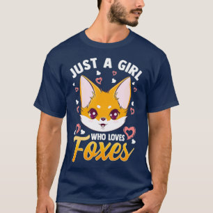 Just A Girl Who Loves Foxes Kids Girls Cute Fox T-Shirt