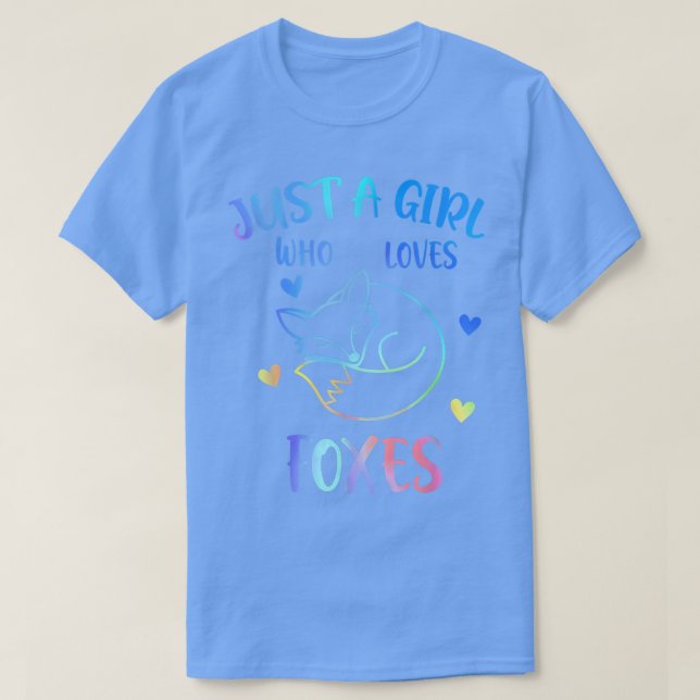 Just A Girl Who Loves Foxes Rainbow Gifts For Fox  T-Shirt (Design Front)
