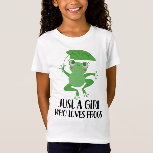 Just A Girl Who Loves Frogs Cute Frog Costume Kids T-Shirt (Front)