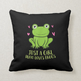 Just A Girl Who Loves Frogs | Cute Frog Girl Gifts Cushion