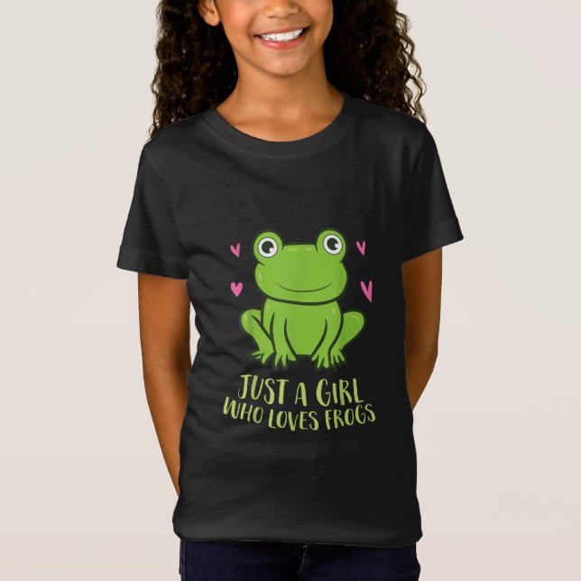 Just A Girl Who Loves Frogs | Cute Frog Girl Gifts T-Shirt (Front)