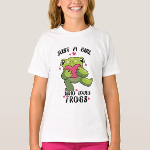 Just A Girl Who Loves Frogs Cute Frog Girl T-Shirt