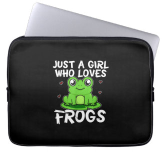Just A Girl Who Loves Frogs | Cute Green Frog Gift Laptop Sleeve