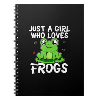 Just A Girl Who Loves Frogs | Cute Green Frog Gift Notebook