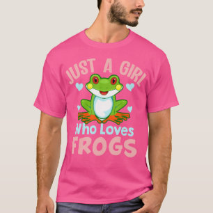 Just A Girl Who Loves Frogs Cute Green Frog T-Shirt