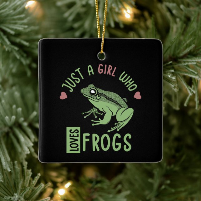 Just a girl who loves frogs Frog lover gifts Ceramic Ornament (Tree)