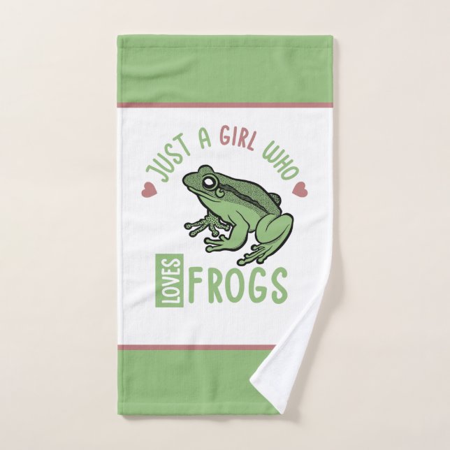 Just a girl who loves frogs Frog lover gifts Hand Towel (Hand Towel)