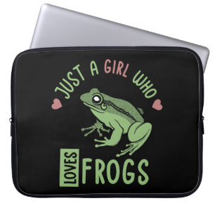 Just a girl who loves frogs Frog lover gifts Laptop Sleeve