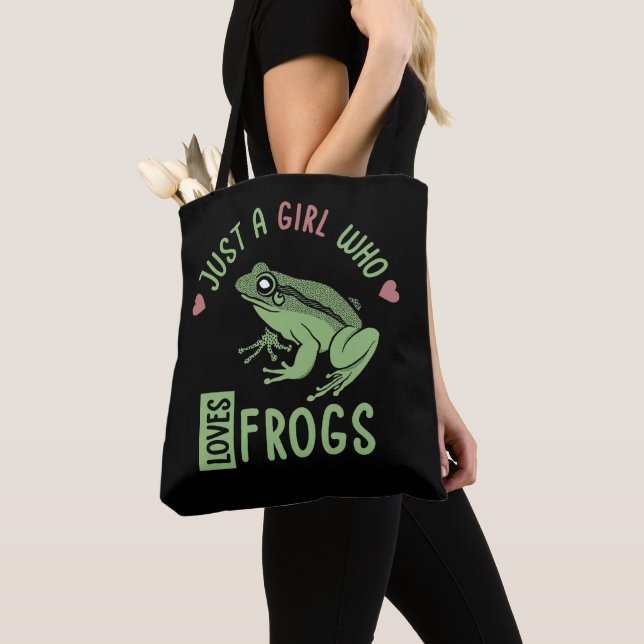 Just a girl who loves frogs Frog lover gifts Tote Bag (Close Up)