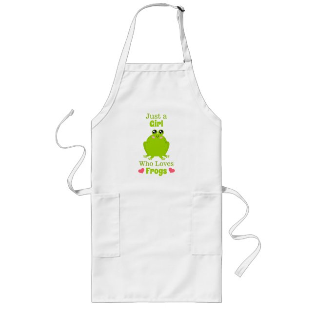 Just A Girl Who Loves Frogs Frog Lover Long Apron (Front)