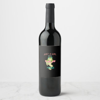 Just A Girl Who Loves Frogs | Funny Frog Gifts Wine Label