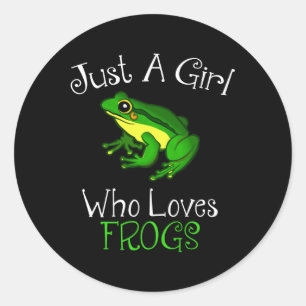 Just A Girl Who Loves Frogs Funny Frog Lover Classic Round Sticker
