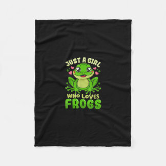 Just A Girl Who Loves Frogs | Funny Frog Lovers Fleece Blanket