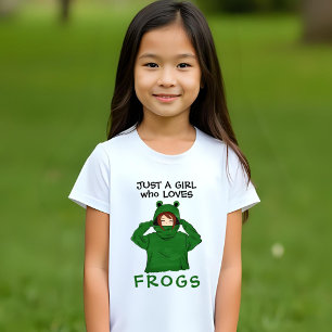 Just a Girl who Loves Frogs Green Frog T-Shirt