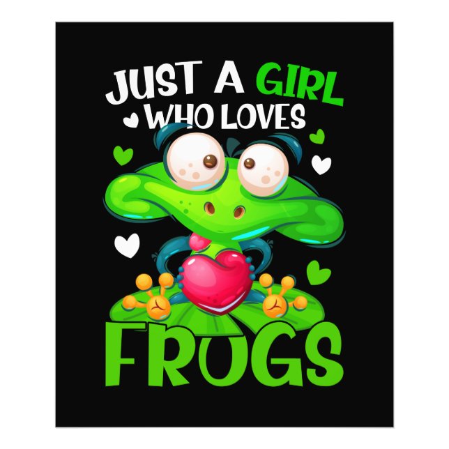 Just A Girl Who Loves Frogs Kids Girls Frog Photo Print (Front)