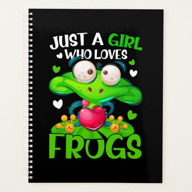 Just A Girl Who Loves Frogs Kids Girls Frog Planner (Front)