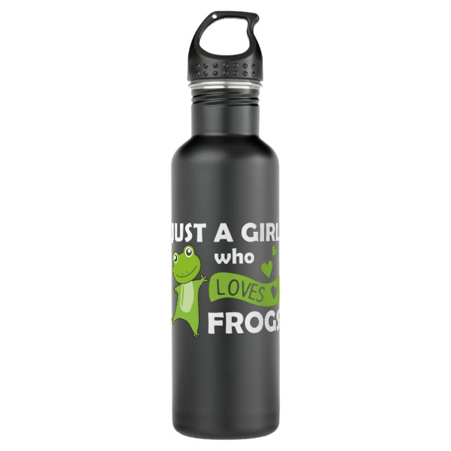 Just A Girl Who Loves Frogs Sweet Frog 710 Ml Water Bottle (Front)