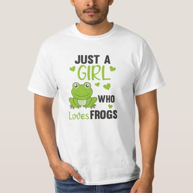 Just A Girl Who Loves Frogs Sweet Frog T-Shirt (Front)