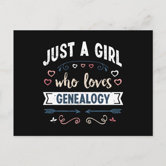 Just a Girl who loves Genealogy Funny Gifts Postcard (Front)