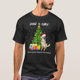 Just A Girl Who Loves German Shepherd Christmas T-Shirt