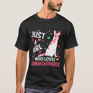 Just A Girl Who Loves German Shepherd Silhouette F T-Shirt