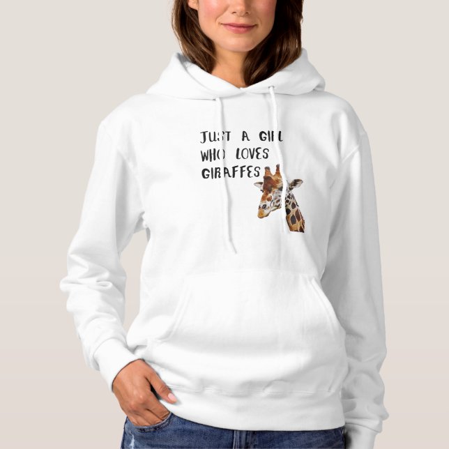Just A Girl Who Loves Giraffes Cute Animal Giraffe Hoodie (Front)