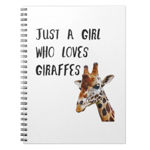 Just A Girl Who Loves Giraffes Cute Animal Giraffe Notebook