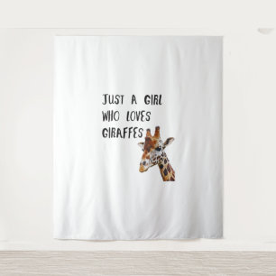 Just A Girl Who Loves Giraffes Cute Animal Giraffe Tapestry