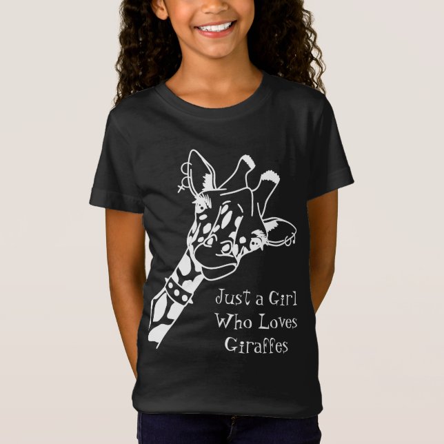 Just a Girl Who Loves Giraffes Cute Funny T-shirt (Front)
