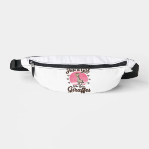 Just a Girl Who Loves Giraffes Vintage Shirt Desig Bum Bags