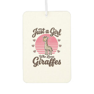 Just a Girl Who Loves Giraffes Vintage Shirt Desig Car Air Freshener
