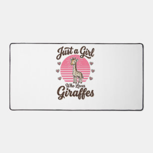 Just a Girl Who Loves Giraffes Vintage Shirt Desig Desk Mat
