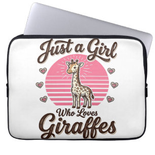 Just a Girl Who Loves Giraffes Vintage Shirt Desig Laptop Sleeve
