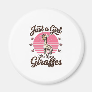 Just a Girl Who Loves Giraffes Vintage Shirt Desig Magnet