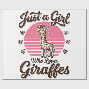 Just a Girl Who Loves Giraffes Vintage Shirt Desig Wrapping Paper