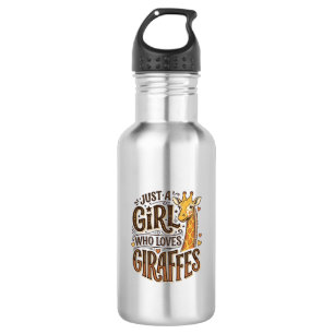 Just a Girl Who Loves Giraffes Vintage T-Shirt Des 532 Ml Water Bottle